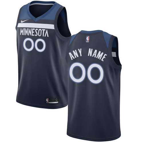 Men's Nike Minnesota Timberwolves Customized Swingman Navy Blue Road NBA Jersey - Icon Edition