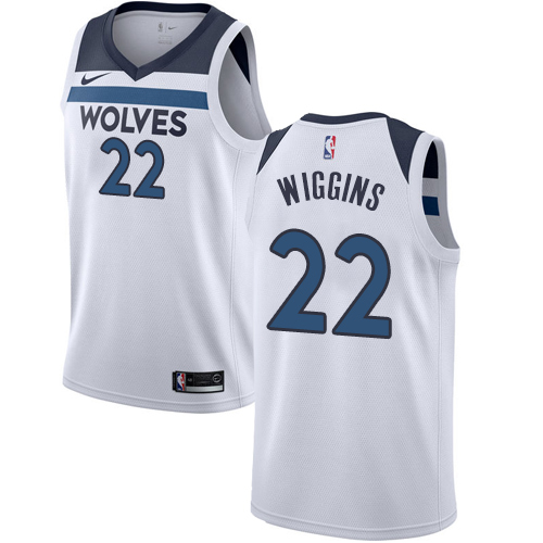 Men's Nike Minnesota Timberwolves #22 Andrew Wiggins Swingman White NBA Jersey - Association Edition
