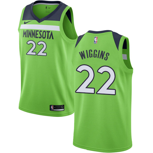 Men's Nike Minnesota Timberwolves #22 Andrew Wiggins Swingman Green NBA Jersey Statement Edition