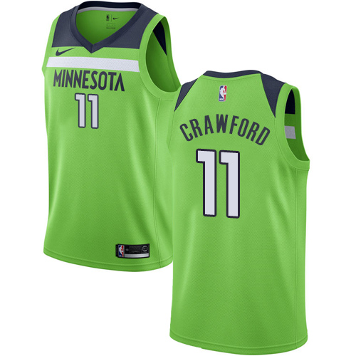 Men's Nike Minnesota Timberwolves #11 Jamal Crawford Authentic Green NBA Jersey Statement Edition