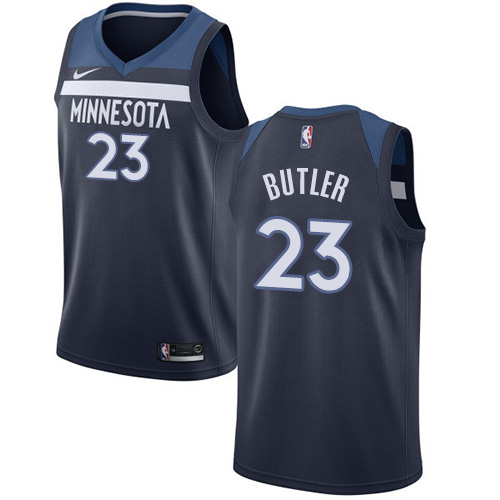 Men's Nike Minnesota Timberwolves #23 Jimmy Butler Swingman Navy Blue Road NBA Jersey - Icon Edition