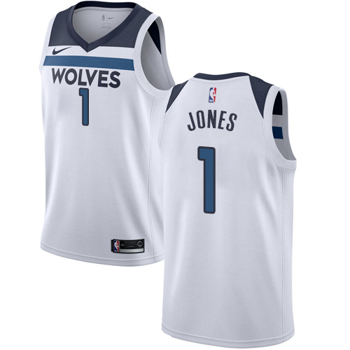 Men's Nike Minnesota Timberwolves #1 Tyus Jones Authentic White NBA Jersey - Association Edition