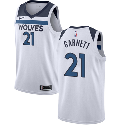 Youth Nike Minnesota Timberwolves #21 Kevin Garnett Authentic White NBA Jersey - Association Edition