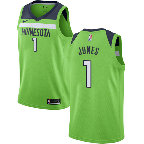 Youth Nike Minnesota Timberwolves #1 Tyus Jones Authentic Green NBA Jersey Statement Edition