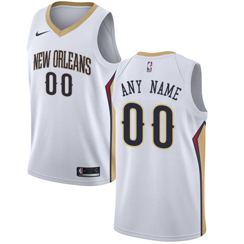 Men's Nike New Orleans Pelicans Customized Authentic White Home NBA Jersey - Association Edition