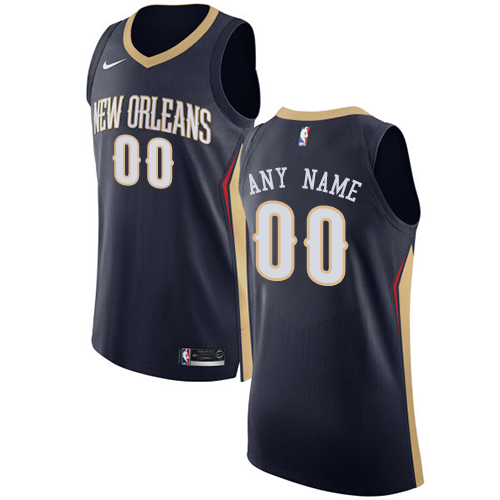 Youth Nike New Orleans Pelicans Customized Authentic Navy Blue Road NBA Jersey - Icon Edition