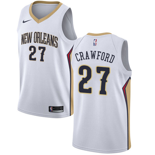 Men's Nike New Orleans Pelicans #27 Jordan Crawford Authentic White Home NBA Jersey - Association Edition