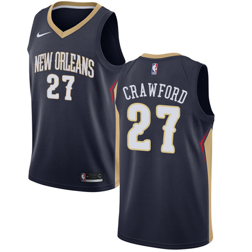 Men's Nike New Orleans Pelicans #27 Jordan Crawford Swingman Navy Blue Road NBA Jersey - Icon Edition