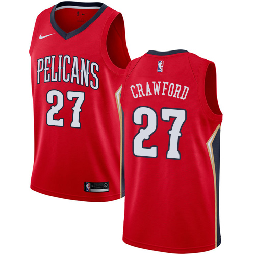 Men's Nike New Orleans Pelicans #27 Jordan Crawford Swingman Red Alternate NBA Jersey Statement Edition