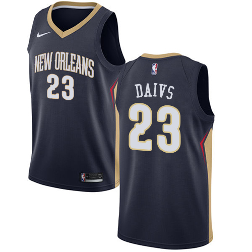 Men's Nike New Orleans Pelicans #23 Anthony Davis Swingman Navy Blue Road NBA Jersey - Icon Edition
