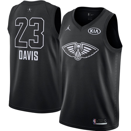 Men's Adidas New Orleans Pelicans #23 Anthony Davis Swingman Black Precious Metals Fashion NBA Jersey