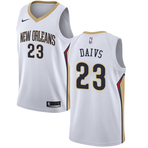 Women's Nike New Orleans Pelicans #23 Anthony Davis Swingman White Home NBA Jersey - Association Edition