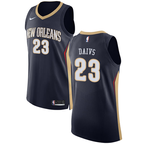 Women's Nike New Orleans Pelicans #23 Anthony Davis Authentic Navy Blue Road NBA Jersey - Icon Edition