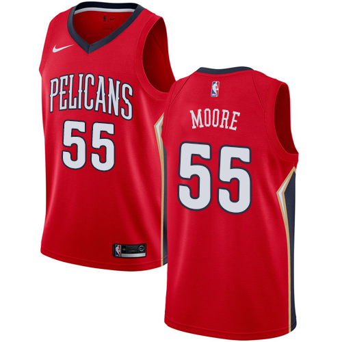 Men's Nike New Orleans Pelicans #55 E'Twaun Moore Swingman Red Alternate NBA Jersey Statement Edition