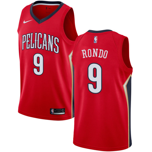 Women's Nike New Orleans Pelicans #9 Rajon Rondo Swingman Red Alternate NBA Jersey Statement Edition