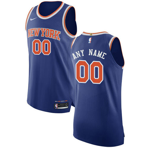 Men's Nike New York Knicks Customized Authentic Royal Blue NBA Jersey - Icon Edition