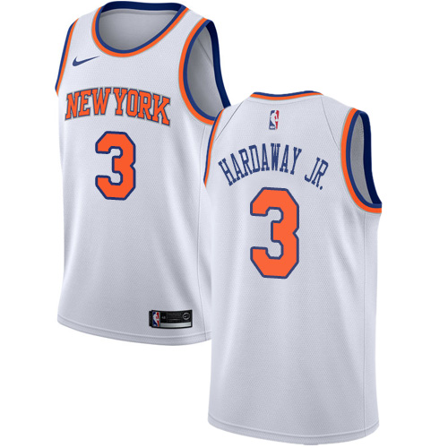 Men's Nike New York Knicks #3 Tim Hardaway Jr. Authentic White NBA Jersey - Association Edition