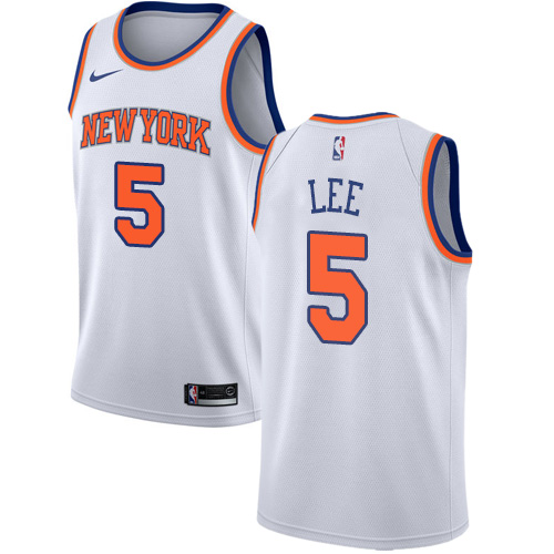 Women's Nike New York Knicks #5 Courtney Lee Swingman White NBA Jersey - Association Edition