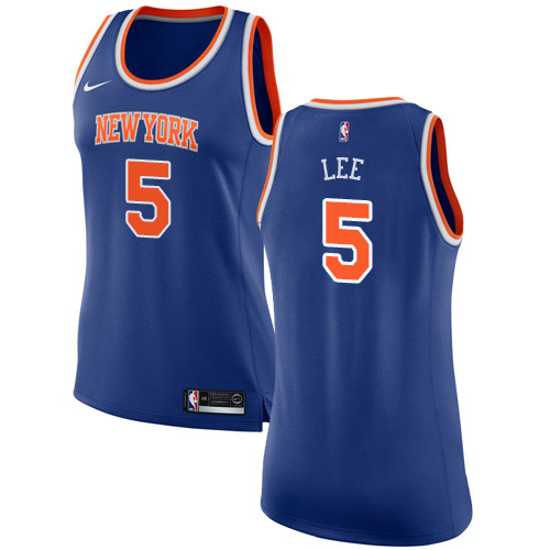 Women's Nike New York Knicks #5 Courtney Lee Authentic Royal Blue NBA Jersey - Icon Edition