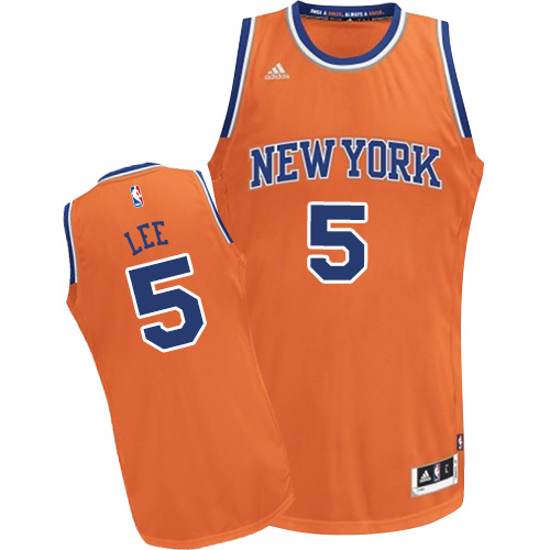 Men's Adidas New York Knicks #5 Courtney Lee Swingman Orange Alternate NBA Jersey