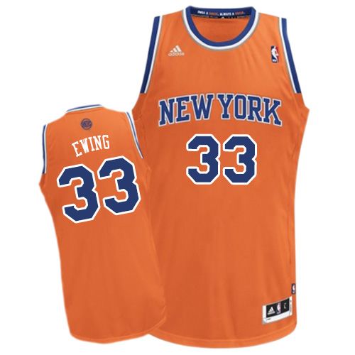 Men's Adidas New York Knicks #33 Patrick Ewing Swingman Orange Alternate NBA Jersey