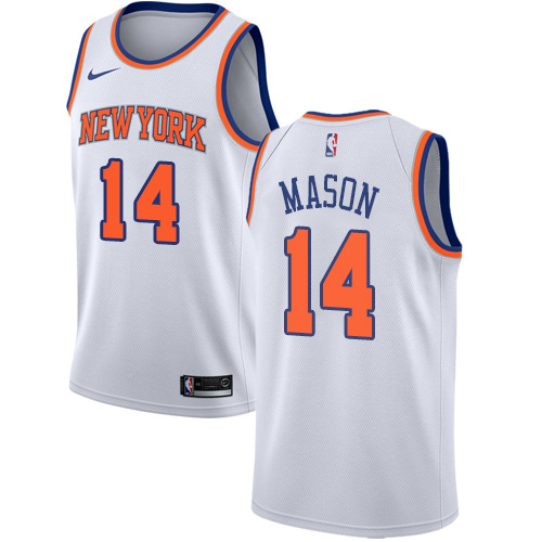Men's Nike New York Knicks #14 Anthony Mason Authentic White NBA Jersey - Association Edition