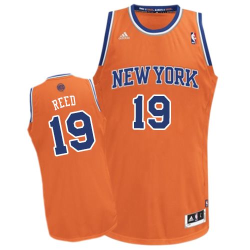 Men's Adidas New York Knicks #19 Willis Reed Swingman Orange Alternate NBA Jersey