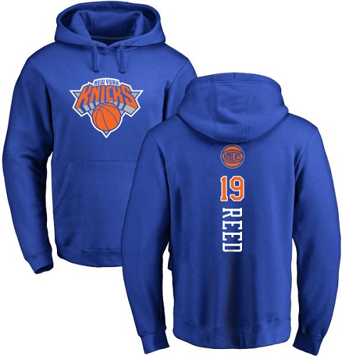 NBA Nike New York Knicks #19 Willis Reed Royal Blue Backer Pullover Hoodie