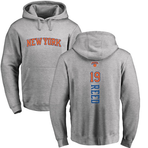 NBA Nike New York Knicks #19 Willis Reed Ash Backer Pullover Hoodie