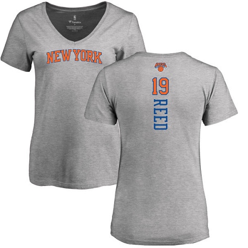 NBA Women's Nike New York Knicks #19 Willis Reed Ash Backer T-Shirt