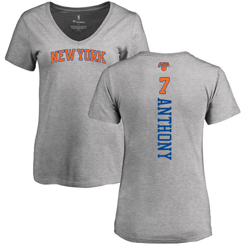 NBA Women's Nike New York Knicks #7 Carmelo Anthony Ash Backer T-Shirt