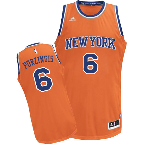 Women's Adidas New York Knicks #6 Kristaps Porzingis Swingman Orange Alternate NBA Jersey