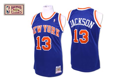 Men's Mitchell and Ness New York Knicks #13 Mark Jackson Authentic Royal Blue Throwback NBA Jersey