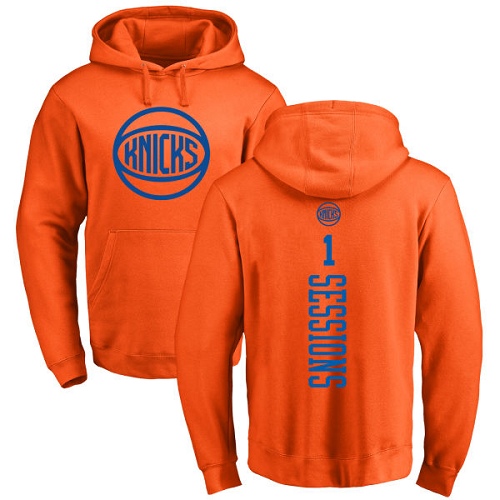 NBA Nike New York Knicks #1 Ramon Sessions Orange One Color Backer Pullover Hoodie