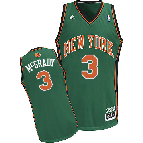 Men's Adidas New York Knicks #3 Tracy McGrady Swingman Green NBA Jersey