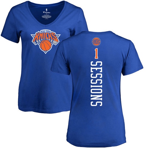 NBA Women's Nike New York Knicks #1 Ramon Sessions Royal Blue Backer T-Shirt