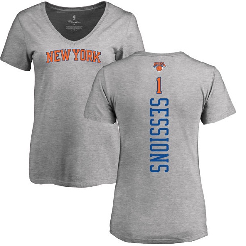 NBA Women's Nike New York Knicks #1 Ramon Sessions Ash Backer T-Shirt