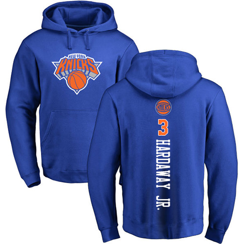 NBA Nike New York Knicks #3 Tim Hardaway Jr. Royal Blue Backer Pullover Hoodie