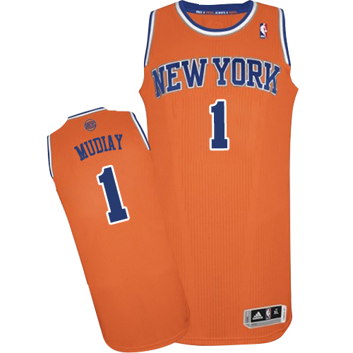 Men's Adidas New York Knicks #1 Ramon Sessions Authentic Orange Alternate NBA Jersey