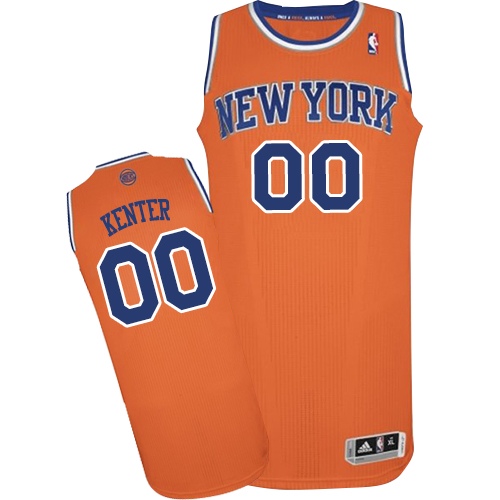 Men's Adidas New York Knicks #00 Enes Kanter Authentic Orange Alternate NBA Jersey