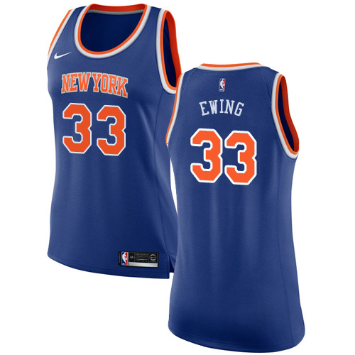Women's Nike New York Knicks #33 Patrick Ewing Authentic Royal Blue NBA Jersey - Icon Edition