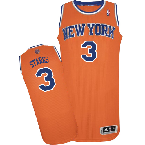 Youth Adidas New York Knicks #3 John Starks Authentic Orange Alternate NBA Jersey