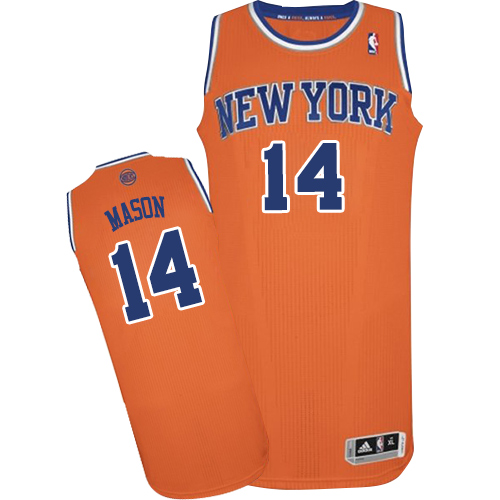 Youth Adidas New York Knicks #14 Anthony Mason Authentic Orange Alternate NBA Jersey