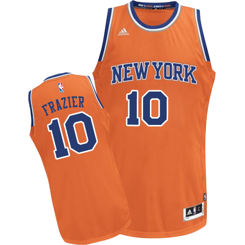 Youth Adidas New York Knicks #10 Walt Frazier Swingman Orange Alternate NBA Jersey