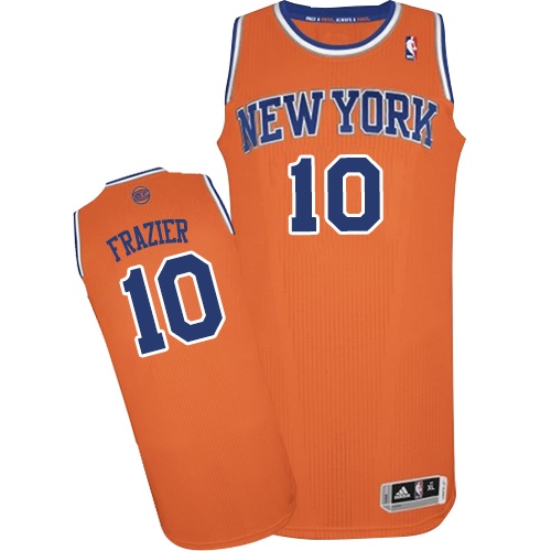 Women's Adidas New York Knicks #10 Walt Frazier Authentic Orange Alternate NBA Jersey