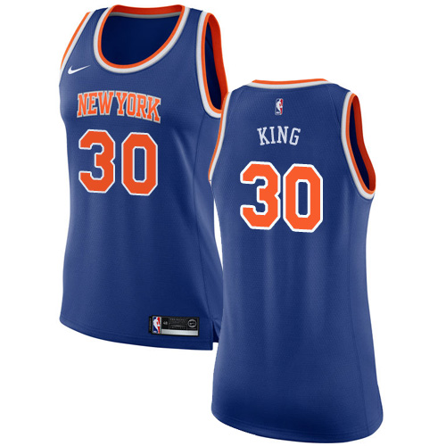 Women's Nike New York Knicks #30 Bernard King Authentic Royal Blue NBA Jersey - Icon Edition