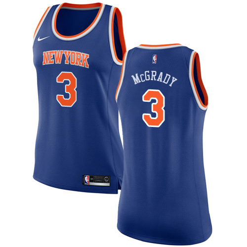 Women's Nike New York Knicks #3 Tracy McGrady Authentic Royal Blue NBA Jersey - Icon Edition