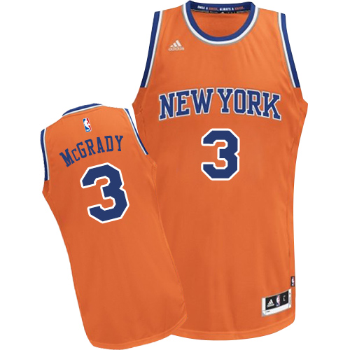 Women's Adidas New York Knicks #3 Tracy McGrady Swingman Orange Alternate NBA Jersey