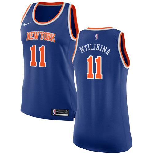Women's Nike New York Knicks #11 Frank Ntilikina Authentic Royal Blue NBA Jersey - Icon Edition