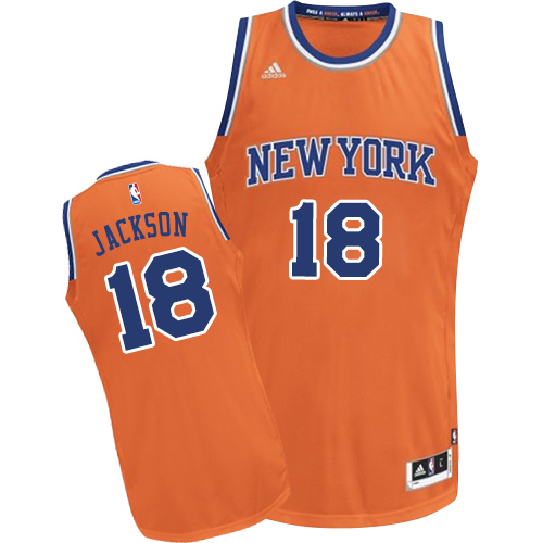 Women's Adidas New York Knicks #18 Phil Jackson Swingman Orange Alternate NBA Jersey